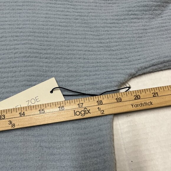 Rachel Zoe Sweater Womens M Blue Ribbed Knit Cropped Mock Neck Soft Athleisure - Picture 6 of 7